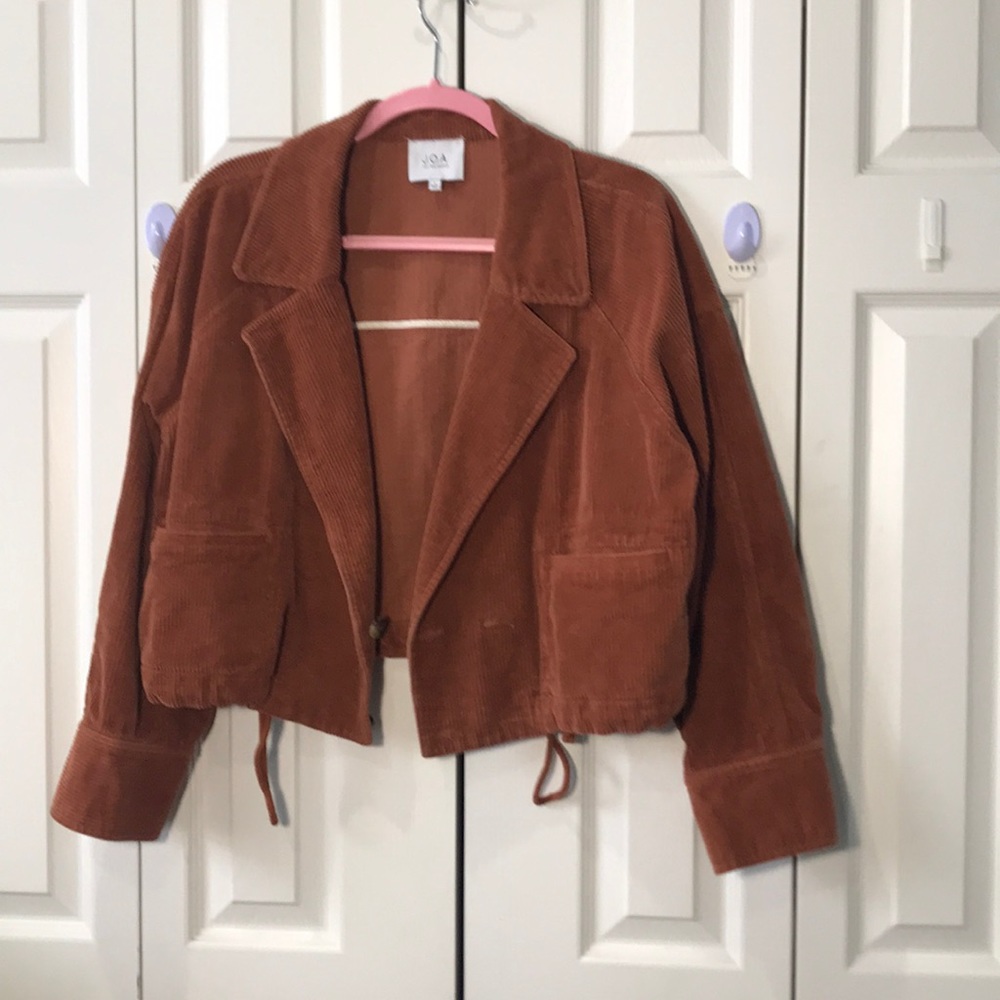 Cropped double button corduroy stylish blazer